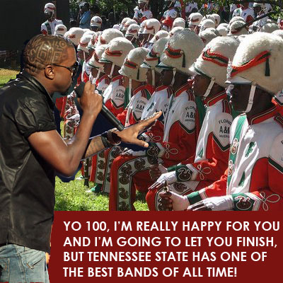 Kanye and Marching 100